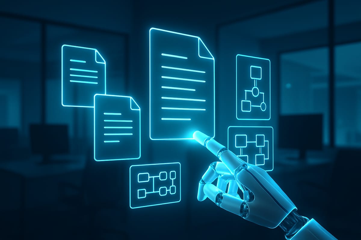 RPA robotik süreç otomasyonu — yazılım robotu dijital belgeleri ve iş akışını otomatikleştiriyor